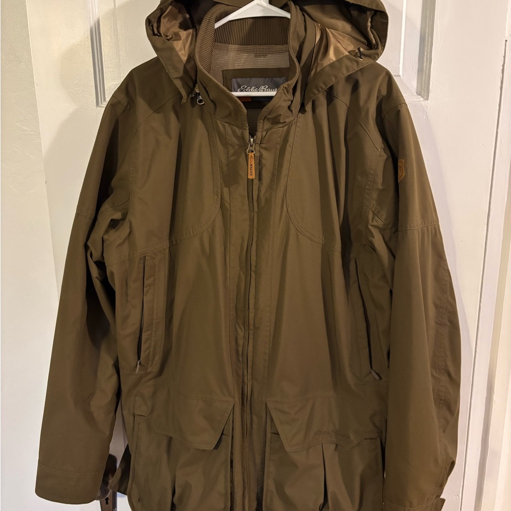 Eddie Bauer Men's Olive Hooded Winter Jacket